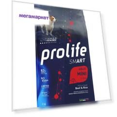 Сухой корм для собак Prolife Adult mini, говядина, рис, 7кг