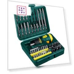 Отвертка реверсивная  Kraftool с битами и торцевыми головками, 43 предмета (25556-H43)