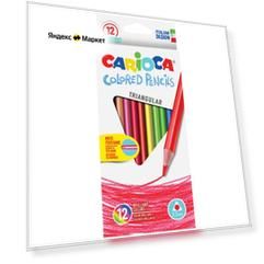 Carioca набор цветных карандашей Triangular 12 цветов (42515/12), 12 шт.