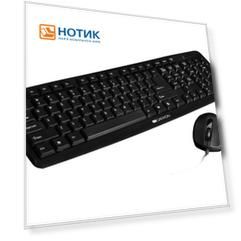 Комплект проводной клавиатура + мышь Canyon SET-1, USB, Черный CNE-CSET1-RU