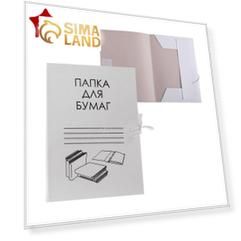 Папка д/бумаг А4, на завязках, Calligrata, 250 г/м2, до 200л, белая, картон немелованный