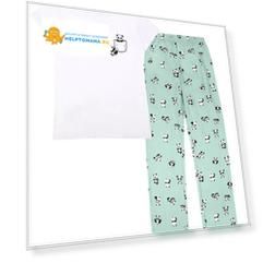 Пижама Bossa Nova "Симпл-димпл" для девочки: футболка и брюки, мятно-белая