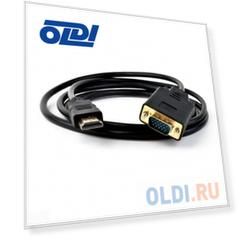 Кабель HDMI VGA 1.8м KS-is KS-441 круглый черный
