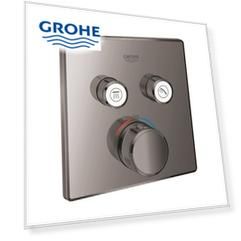 Термостат для ванны/душа GROHE Grohtherm SmartControl, квадратная розетка, темный графит глянец (29124A00)