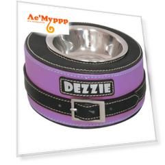 Dezzie Миска для собак, металл, черно-сиреневая
