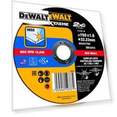 Круг отрезной по металлу EXTREME 150x22.2x1.6мм тип 41 DEWALT DT43937-QZ