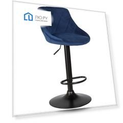 Стул барный LOGAN BLACK (синий велюр (MJ9-117)) Dobrin