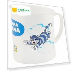 Кружка детская МАМА ТАМА пластиковая с ручкой от 6 месяцев белая 200 мл