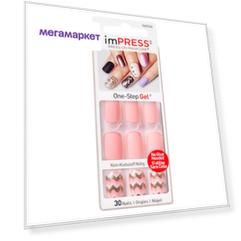 Твердый лак Kiss imPRESS Розовый мусс короткая длина