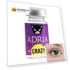 Контактные линзы цветные Adria Crazy (vial) НДС R 8,6 D -0,00 1 шт DOLLAR GREEN