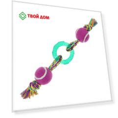 Игрушка для собак CHOMPER Dogicorn Кольцо с теннисными мячами на канате 37 см