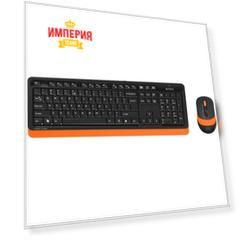Комплект мыши и клавиатуры A4Tech Fstyler FG1010 черный/оранжевый