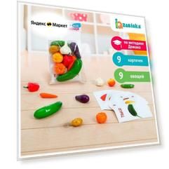 Обучающий набор по методике Г. Домана «Овощи»: 9 карточек + 9 овощей, счётный материал Обучающий набор по методике Г. Домана «Овощи»: 9 карточек + 9 овощей, счётный материал