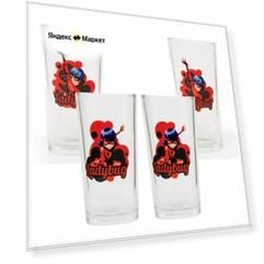 Набор стаканов ND Play. "Леди Баг и Супер Кот", (200 мл, 4 шт) стекло Набор стаканов ND Play. "Леди Баг и Супер Кот", (200 мл, 4 шт) стекло