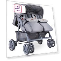 Коляска для двойни Lorelli Twin Серый Grey Cool Cat 1939