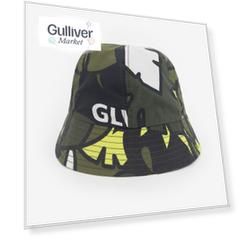 Панама из поплина с ярким рисунком хаки Gulliver