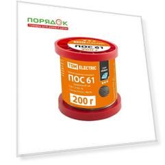 Припой POS61, проволка, TDM Electric, Алмаз, 200 г, диаметр 1 мм, катушка, ГОСТ 21931-76, SQ1025-0314/