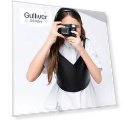Жилет-топ кожаный черный Gulliver