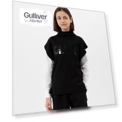 Жилет из джерси свободной формы черный Gulliver