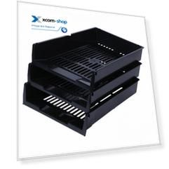 Лоток BRAUBERG Office 237255 горизонтальный для бумаг, 3 шт, 340х270х70 мм, черный