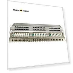 Hyperline PPHD-19-48-8P8C-C6-SH-110D Патч-панель высокой плотности 19", 1U, 48 портов RJ-45, полный экран, категория 6, Dual IDC