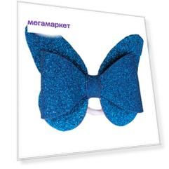 Бант Valexa Бабочка с блестками фоамиран 1 шт. 8760-Б10-синий