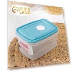 Контейнер пищевой MICRO TOP BOX, 600 мл, 14×9,8×7,6 см, прямоугольный, цвет голубой