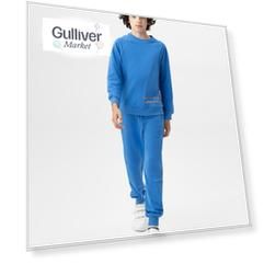 Брюки-джоггеры трикотажные синие Button Blue
