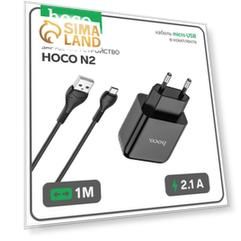 Сетевое зарядное устройство Hoco N2, USB - 2.1 А, кабель microUSB 1 м, черный
