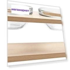 Миска для собак Б.К. прозрачная 750 мл х 2 на бежевой деревянной подставке