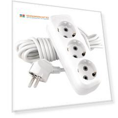 Удл-ль сетевой LUX У3-Е  3-местный с з/к, 250В 16А,  2м