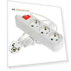 Удл-ль сетевой LUX У3-ЕВК (У3-Е)  3м с выключателем, 3-местный с з/к, 250В 16А