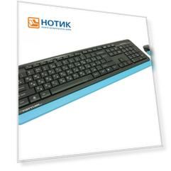 Комплект беспроводной клавиатура + мышь A4Tech Fstyler FG1010, Wireless/USB, Черный/Синий FG1010 BLUE