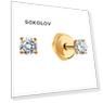Серьги гвоздики (пусеты) из красного золота Вес 1.2