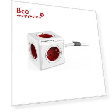 Сетевой удлинитель allocacoc powercube extended red 1300rd/deexpc
