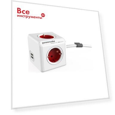 Сетевой удлинитель allocacoc powercube extended usb red 1402rd/deeupc