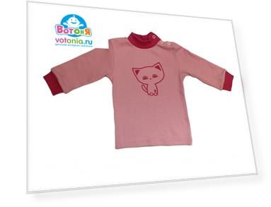 Джемпер Колибри, принт Котик розовый, р.74