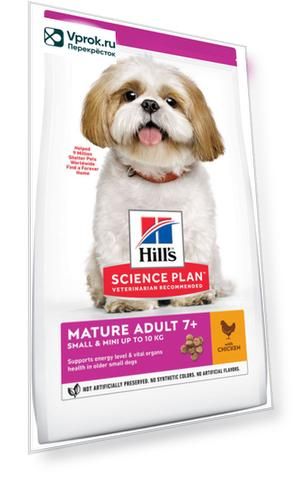 Сухой корм для пожилых собак Hills Science Plan Mature Adult 7+ для мелких пород с курицей 300г