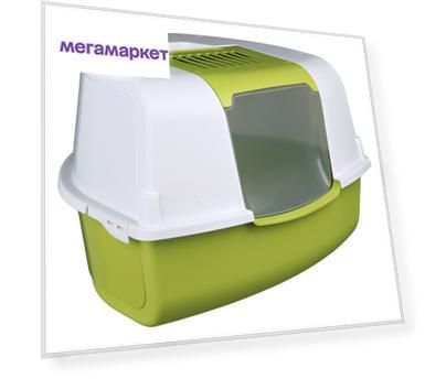 Туалет для кошек TRIXIE Tadeo Open Top, угловой, зеленый, белый, 58х38х50 см