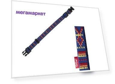 Ошейник для собак GiGwi L, 20 мм х 40-55 см, синий с узорами (75155)