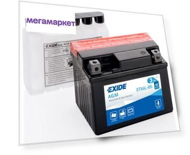 Аккумулятор автомобильный EXIDE ETX4L-BS 3 Ач