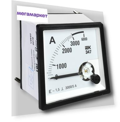 Амперметр 3000/5А 96х96 AC через тр-р Э47 | код. IPA20-6-3000-E | IEK ( 1шт. )
