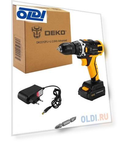 Дрель-шуруповерт Deko DKCD12FU-Li Advanced аккум. патрон:быстрозажимной (063-4131)