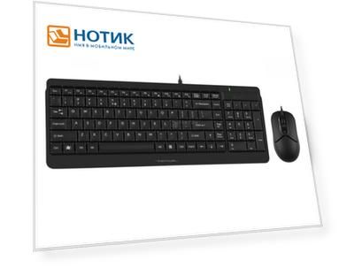 Комплект проводной клавиатура +  мышь A4Tech Fstyler F1512, USB, Черный F1512 BLACK