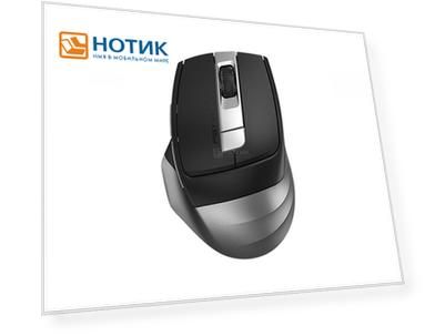 Мышь беспроводная A4Tech Fstyler FB35C, 2400dpi, Bluetooth, Wireless/USB, Серый/Черный, FB35C SMOKY GREY
