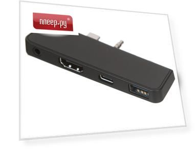 Хаб Baseus Multifunctional HUB For Surface Go Type-C+Audio to HD4K+USB 3.0+Type-C+Audio Black CAHUB-FT01