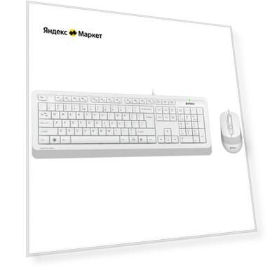 Комплект (клавиатура+мышь) A4TECH Fstyler F1010, USB, проводной, белый [f1010 white]