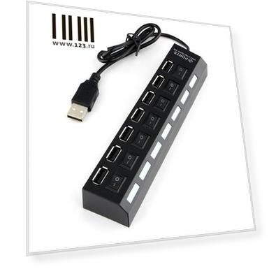 Gembird UHB-U2P7-02 Концентратор  USB2.питание блистер