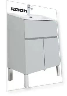 Компл.3 - Тумба Алвита new 60 напольная 1 ящ., 2 дв. цв. серый (277548)