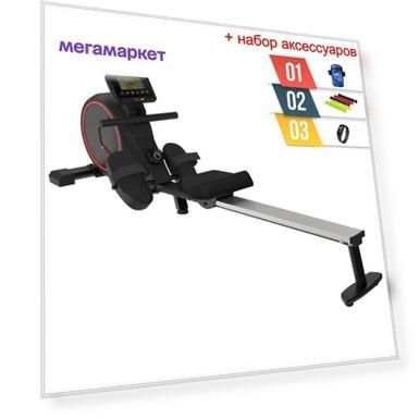 Гребной тренажер UNIX Fit Techno Rower 410 + набор для фитнеса